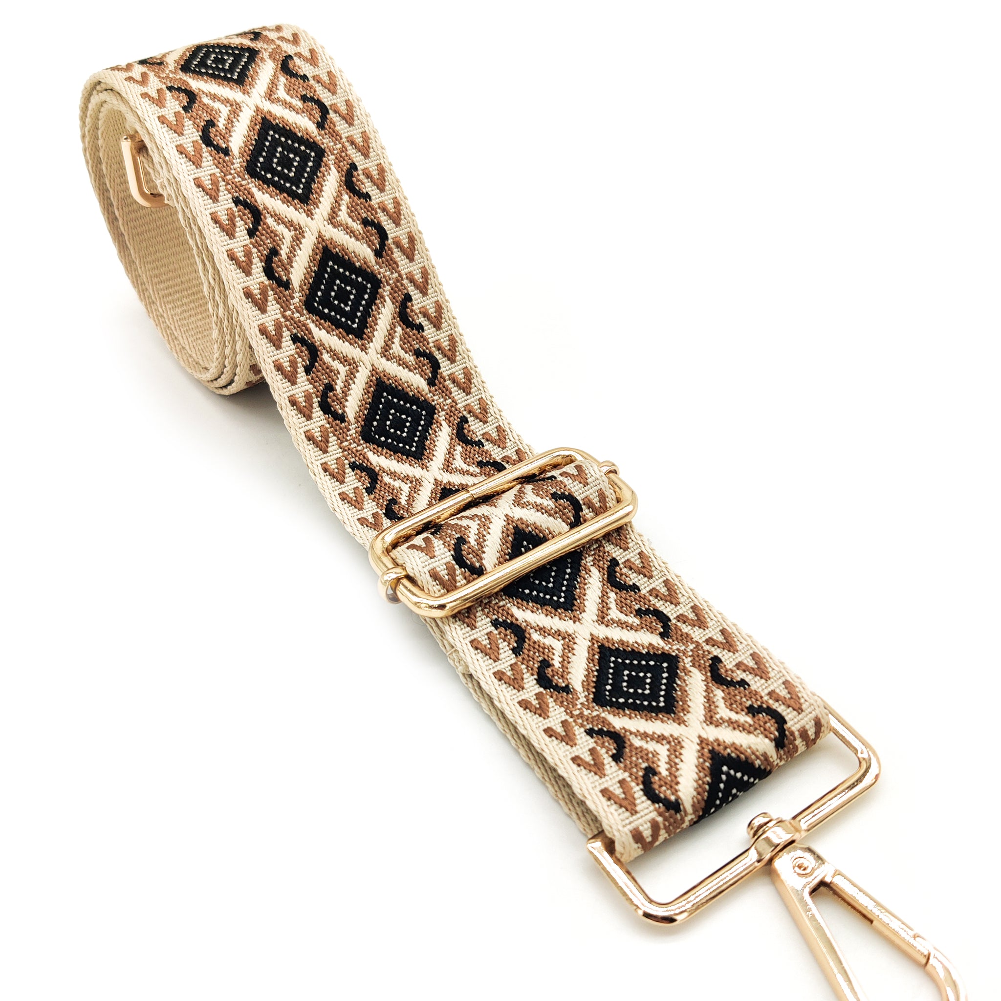 Nylon Strap Adjustable (Beige & Brown Diamond)