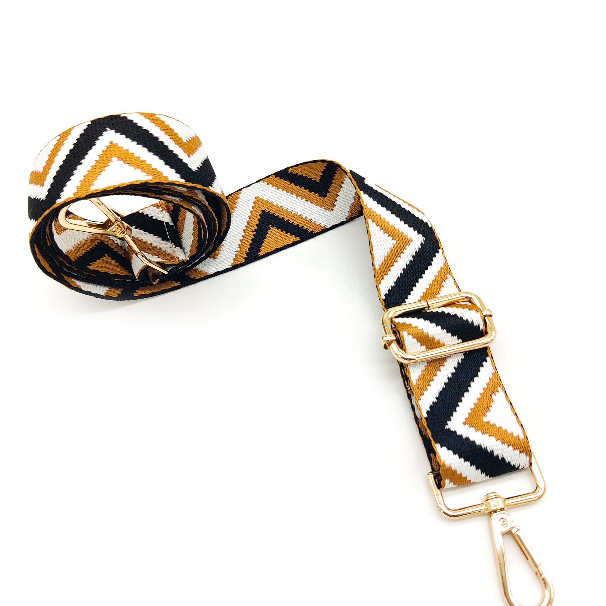 Nylon Strap Adjustable (Black & Orange Wavy)