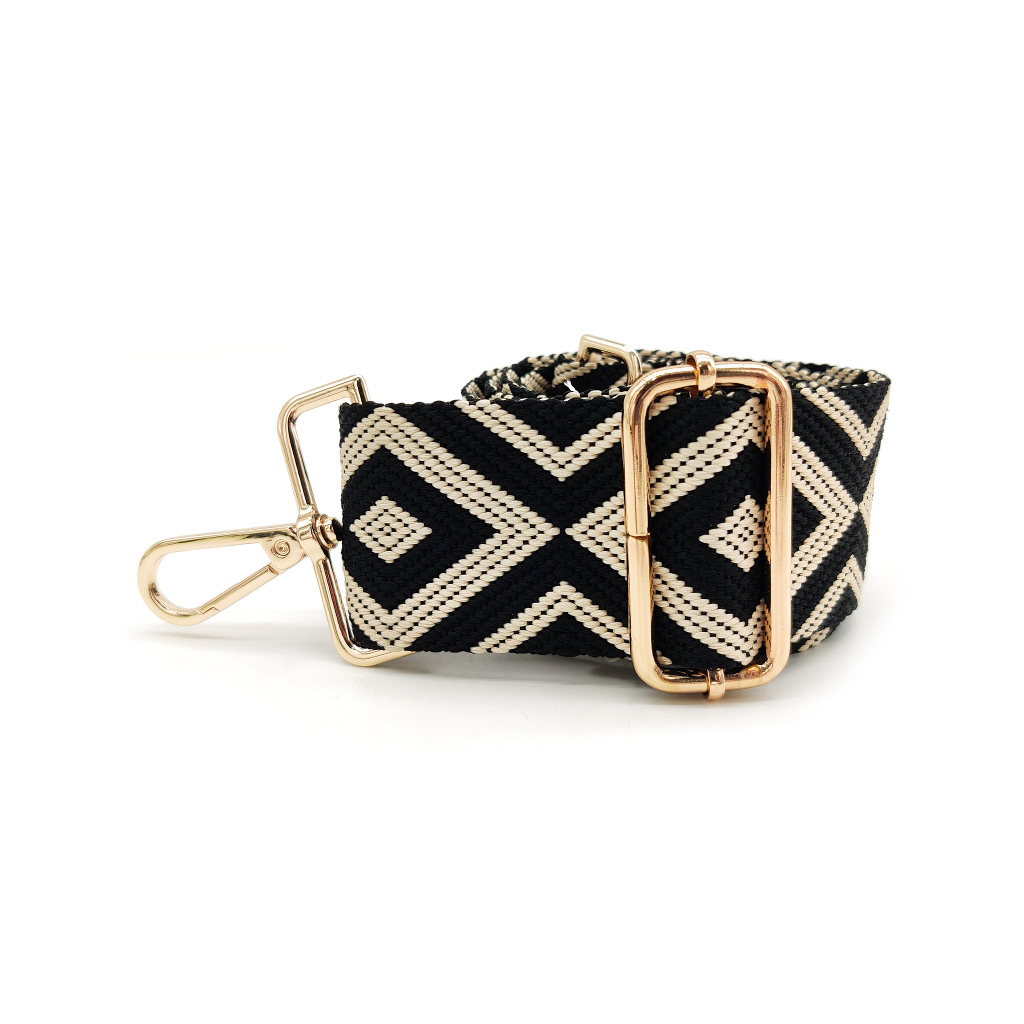 Nylon Strap Adjustable (Black & Beige Diamond)