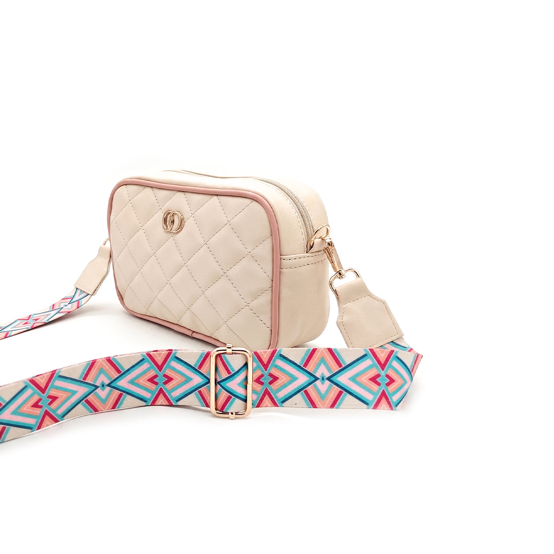 Flora Crossbody bag (Pink Strap)